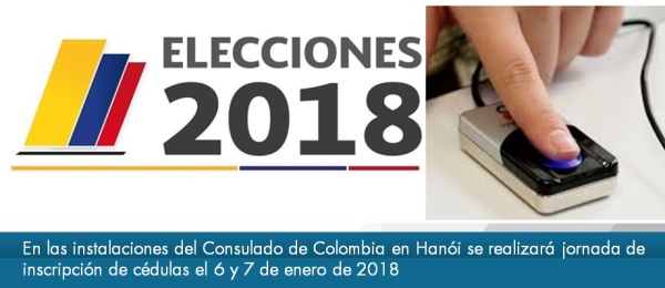 En las instalaciones del Consulado de Colombia en Hanói se realizará jornada de inscripción de cédulas el 6 y 7 de enero 